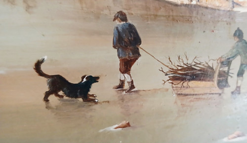 Antique oil painting signed - antique,