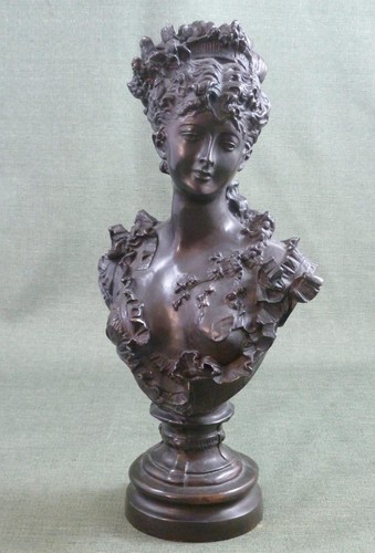 Victorian lady bust bronze - lady,