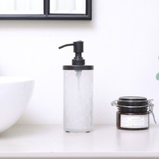 White Patterned Soap Dispenser