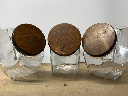 Hexagon glass canister jars - hexagon,