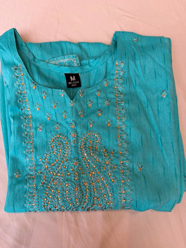 Women turquoise silk blend - turquoise,