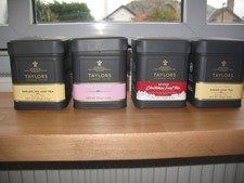 Taylors of Harrogate EMPTY Tea Tins, 4 different ones