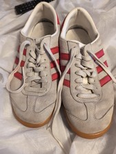 Mens Adidas Beige Suede Red