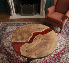 12" Red Resin River Table