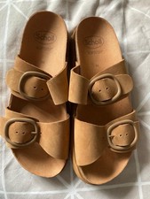 Womens Scholl Softstep Footbed Sandals, Size 5, Tan