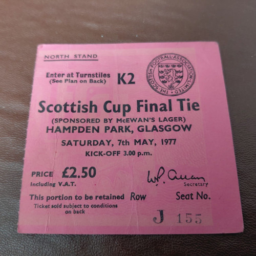 Ticket stub scottish - ticket, cup