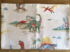 USED 1 Pillowcase Handmade  W/ Cath Kidston Dinosaur & Spots Red Cotton Fabric