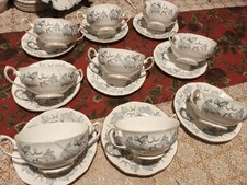 Royal Albert Silver Maple Wood Bone China Soup Bowl 9 Set