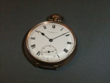 9ct Thomas Russell Pocket Watch Birmingham 1919 15 Jewels Dennison Gold Case