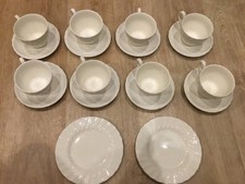 Georgian Collection Churchill white cups and saucers x8 plus 2 side plates
