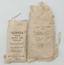 1950s SILICA GEL BAGS VINTAGE x2m (MINIATURE SACKS) TATTY EDGES. OLD LOFT FIND