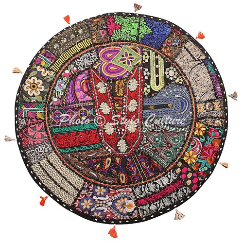 Large black vintage patchwork - large,