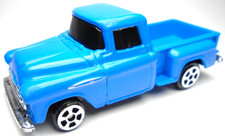 2022 MAISTO '57 CHEVY STEPSIDE BLUE DIECAST 3 1/8" PICKUP TRUCK W CHROME SILVER