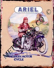 ARIEL MOTOR CYCLE ADVERT METAL