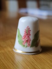 Spode 1992 Foxglove Flower Of The Year Thimble, Fine Bone China, Pre-loved.