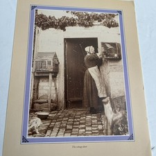 1986 (Print) The Cottage Door" by Frank Meadow Sutcliffe. Vintage Old photo 