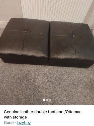 Genuine leather ottoman with - leather,