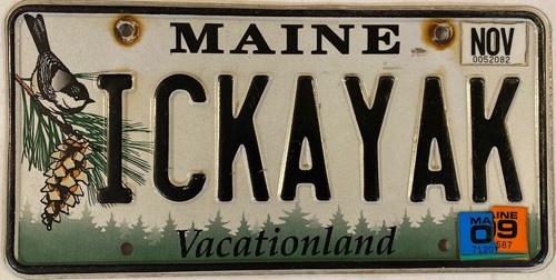 Vanity kayak license plate - vanity,