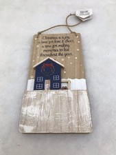 Wooden Plaques, With Christmas Message.
