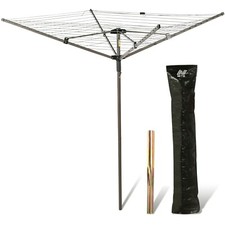 Rotary Clothes Airer 4 Arm Garden Washing Line Dryer 45M Yellow Grade  B Used