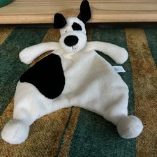 BABY JELLYCAT  BASHFUL PUPPY DOG SOOTHER COMFORTER SOFT PLUSH TOY BLACK & CREAM