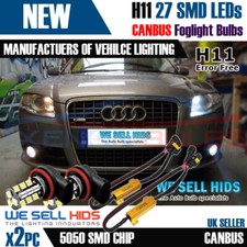 27 SMD HIGH POWER H11 FOG LIGHT LED DRL BULBS CANBUS ERROR FREE AUDI B7 B8 A5 S3