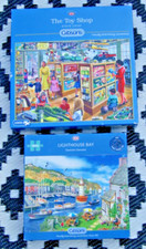 Gibsons Lighthouse Bay + The Toy Shop 2x 1000 piece jigsaw puzzle