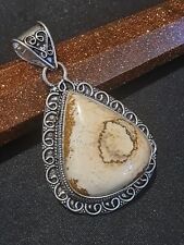 Picture Jasper 925 Silver gemstone pendant. LARGE  BEAUTIFUL.  3030