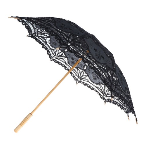 Black lace parasol - lace, umbrella