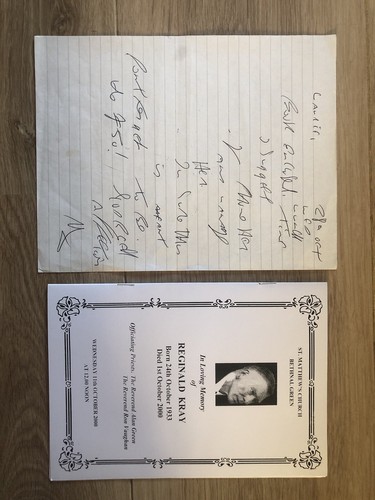 Reg kray handwritten - handwritten, letter