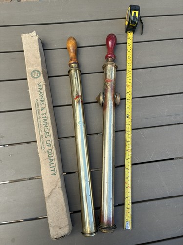 Two antique brass garden - two,
