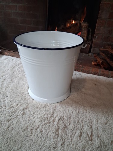 Vintage white enamel - vintage, bucket