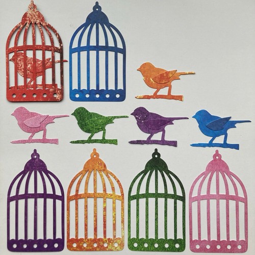 Vintage bird cage - bird, card