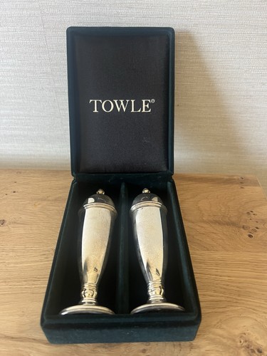 Boxed towle silver plated salt - towle, silver-plated