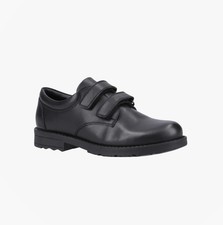 Hush Puppies BARRY SENIOR Boys Comfort Touch Fasten Shoes  School Shoes-Black