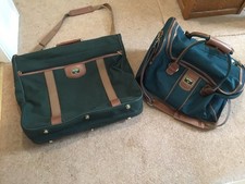 Antler Vintage Green Brown Suit Dress Travel Carrier Bag Holder & Overnight Case