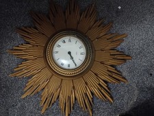 Metamec Sunburst Clock Gold
