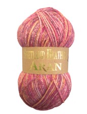 Woolcraft Shetland Heather Aran Wool - Knitting Crochet Yarn - Adults Baby 100g