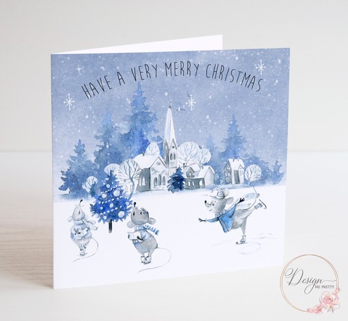 Festive mice christmas card - mice,