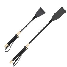 HORSE RIDING CROP BLACK FAUX