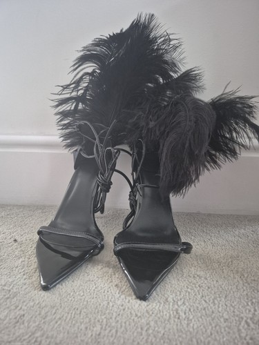Black womens feathered - womens,