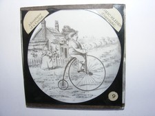 Antique magic lantern glass - lantern,