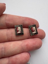 cameo rectangular vintage stud