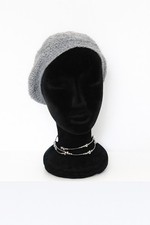Handmade Grey Sparkle Crochet Beret – Elegant Winter Hat, Women’s Accessories