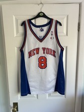 Vintage New York Knicks Champion NBA Jersey Latrell Sprewell #8 Size Large