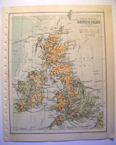 Antique british isles map - isles,