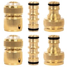 BLOSTM Brass Garden Hose Connector Tap ½” Fittings Quick Connect 6 Pack