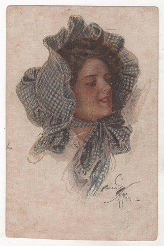 Antique postcard glamor lovely - antique,