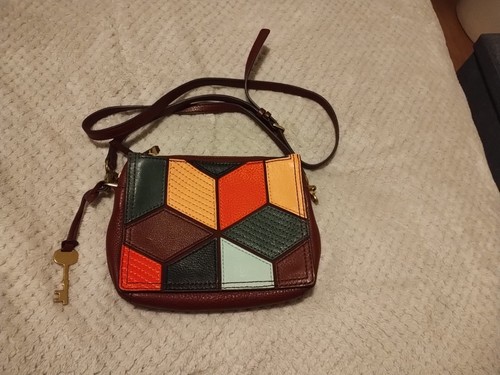 Fossil handbag leather 70s - handbag,