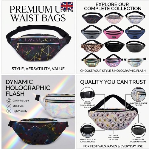 Rainbow geometric bum bag - geometric,